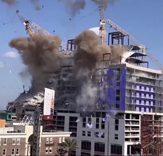 تدمير رافعتين بالمتفجرات بعد انهيار مبنى صورة رقم 2