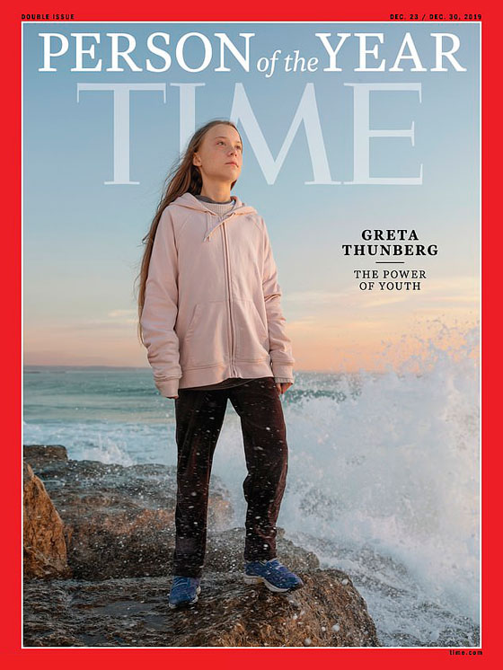 مجلة تايم الأمريكية تختار الصبية السويدية غريتا تونبرغ شخصية عام 2019 صورة رقم 1