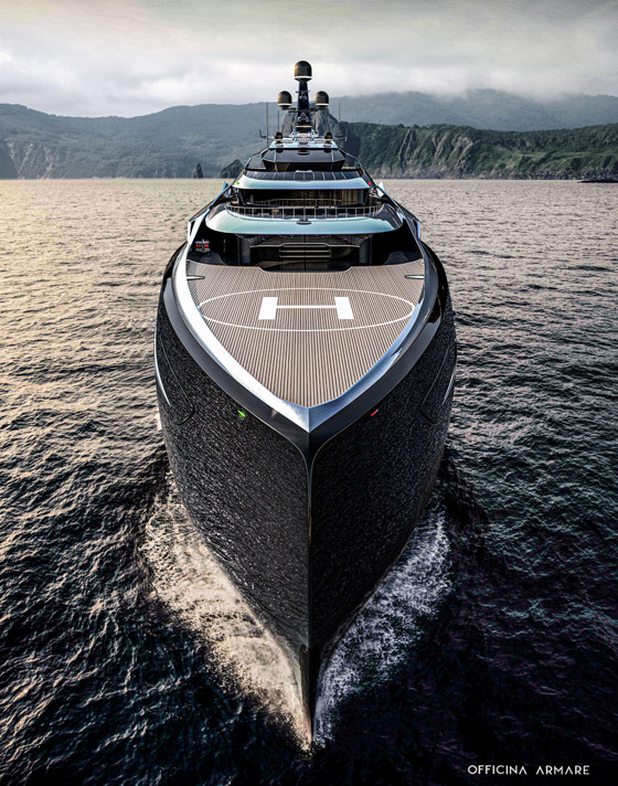 بالصور: يخت فاخر ضخم على شكل سفينة حربية بلون أسود لامع! صورة رقم 4