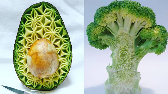 بالصور: طباخ ياباني محترف ينحت من الطعام قطع فنية خيالية صورة رقم 1