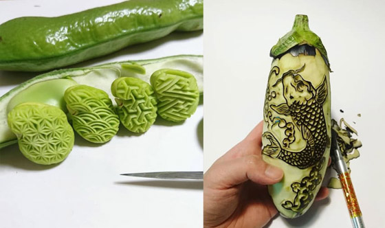 بالصور: طباخ ياباني محترف ينحت من الطعام قطع فنية خيالية صورة رقم 4