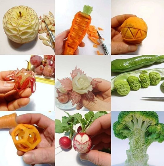 بالصور: طباخ ياباني محترف ينحت من الطعام قطع فنية خيالية صورة رقم 12