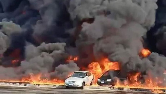 انفجار ماسورة خط بترول يتسبب في حريق هائل ومدمر في مصر صورة رقم 9
