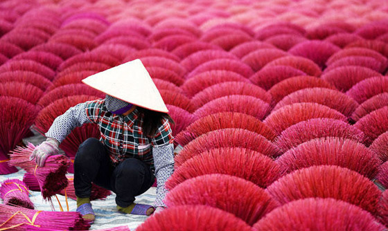 صور مدهشة: مشاهد مبهرة من الألوان الزاهية في قرية البخور في فيتنام صورة رقم 14