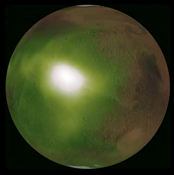 فيديو وصور: مسبار فضائي يرصد توهج أخضر مخيف في كوكب المريخ! صورة رقم 4