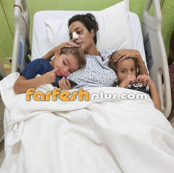 صور: نادين نجيم تحتضن طفليها من داخل المستشفى وتكشف عن جروح وجهها صورة رقم 8