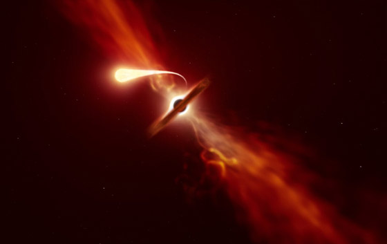 تلسكوبات العالم ترصد ثقبا أسود يلتهم نجما ويُحدث انفجارا ضوئيا ضخما صورة رقم 1