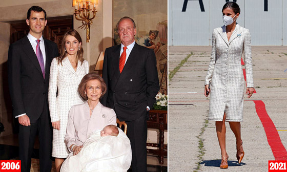 لم تتغير ملكة إسبانيا منذ 15 عاما: أعادت تدوير فستان ارتدته بمعمودية ابنتها صورة رقم 3