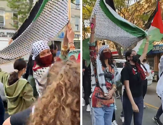 فيديو وصور: بيلا حديد بالكوفية في مظاهرة دعما لفلسطين صورة رقم 8