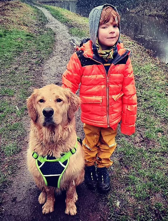 صداقة رائعة مؤثرة بين طفل كفيف وكلب مخلص يعوض الطفل عن فقدان حاسة البصر صورة رقم 2