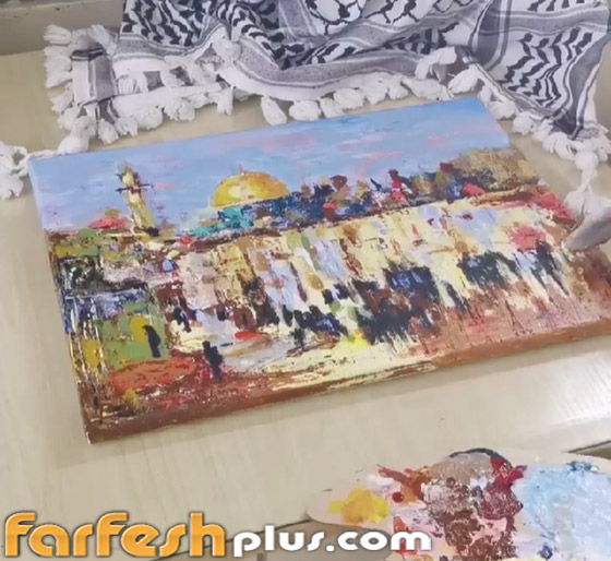فنانة فلسطينية ترسم بالملعقة لوحة للمسجد الأقصى تضامنا مع أسرى نفق الحرية صورة رقم 5