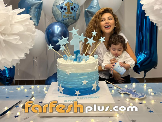 فيديو وصور ميريام فارس تحتفل بأول عيد ميلاد لطفلها 