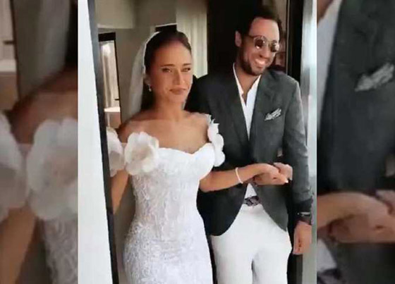 فيديوهات وصور: نيللي كريم تتألق بالفستان الابيض المبهر في حفل زفافها على هشام عاشور  صورة رقم 7