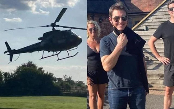 صور: توم كروز يفاجئ عائلة بريطانية ويهبط بطائرته في حديقة بيتهم.. لم يصدقوا حين خرج من المروحية! صورة رقم 4
