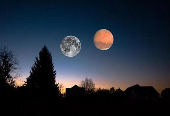  صورة رقم 5 - صباح غد.. القمر يقترن بالمريخ في سماء مصر والوطن العربي