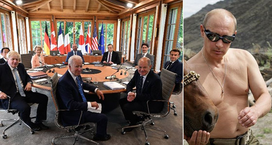 بعد السخرية من صوره.. رد محرج من بوتين على قادة مجموعة السبع صورة رقم 1