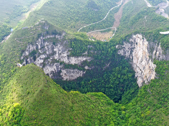  صورة رقم 2 - تشبه القصص الخيالية.. اكتشاف غابة كاملة داخل حفرة عميقة في الصين