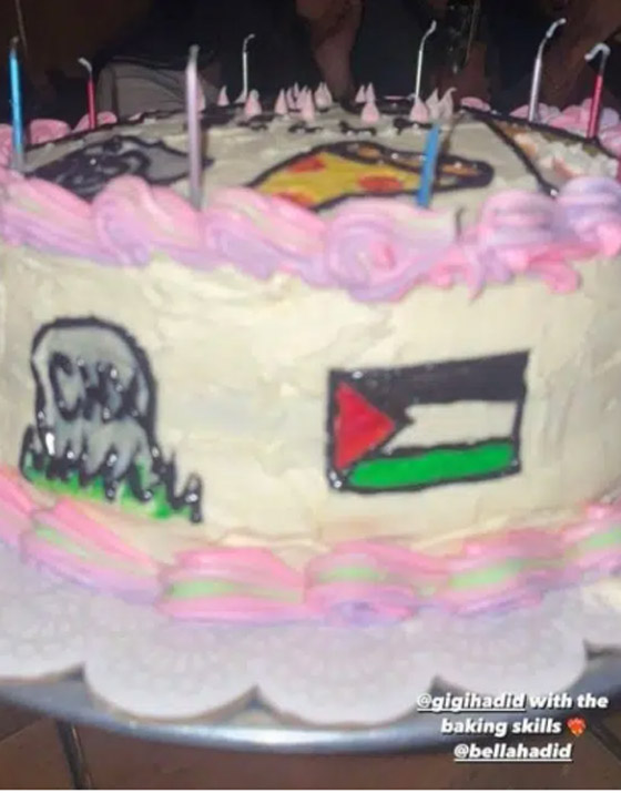 فيديو وصور: علم فلسطين يزين كعكة عيد ميلاد بيلا حديد.. ووالدها يلقّبها “أميرة الناصرة” صورة رقم 1