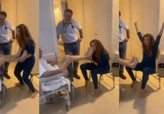 صورة رقم 8 - فيديو مؤثر: شاكيرا تقبل قدم والدها اللبناني بالمستشفى بمحبة ووفاء وتحصد تقدير الجمهور