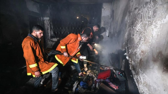  صورة رقم 5 - مصرع 21 شخصا من عائلة واحدة في حريق مروع بمبنى سكني في غزة