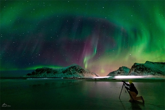  صورة رقم 2 - لم يصدق ما تراه عيناه.. سعودي يرصد ظاهرة الشفق القطبي في النرويج