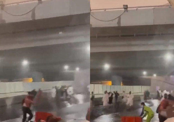  صورة رقم 3 - فيديو وصور: لحظات صعبة لعواصف مكة الرعدية.. صراخ وتطاير محتويات وشهامة!