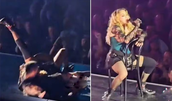 فيديو: مادونا تسقط على أرض المسرح أثناء حفلها الغنائي.. كيف تصرفت؟ صورة رقم 4
