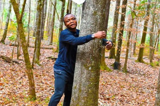 غانا.. رجل يعانق أكثر من ألف شجرة لتسجيل رقم قياسي صورة رقم 1