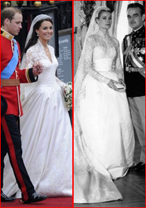 مفاجأة: فستان زفاف كايت ميدلتون يشبه فستان زفاف أميرة موناكو   صورة رقم 1