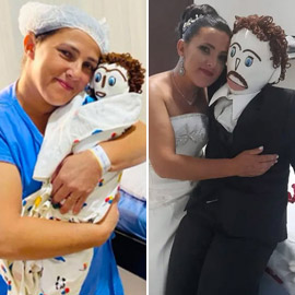 صور: امرأة برازيلية تتزوج دمية وتعلن إنجاب طفل منها!
