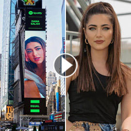فيديوهات وصور: دانا صلاح أول فنانة أردنية على التايمز سكوير في نيويورك
