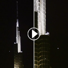 ولي عهد دبي يشارك فيديو لكوكب المشتري يسطع بجوار قمة برج خليفة