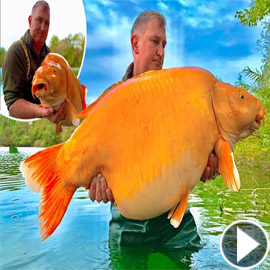 فيديو: اصطياد سمكة ذهبية عملاقة.. وزنها أكثر من 30 كغم!