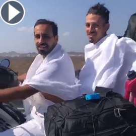 شابان جزائريان يصلان مكة على دراجة نارية.. عبر 8 دول! فيديو