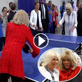 فيديو: مباراة بينغ بونغ بين ملكة بريطانيا كاميلا وزوجة الرئيس الفرنسي