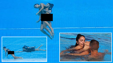 بالصور: أروع عملية إنقاذ لسباحة فقدت الوعي تحت الماء!