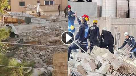 فيديو: وفيات وإصابات بانهيار مبنى سكني في اللويبدة بالعاصمة الأردنية عمان