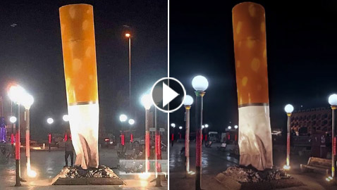 نصب عقب السيجارة يشعل الشارع العراقي.. جدل وانقسام واسع! فيديو