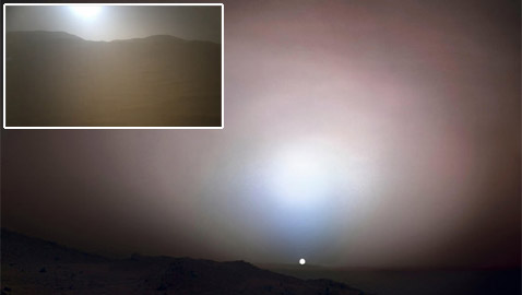 غروب الشمس كما يرى من المريخ.. صورة مذهلة من 