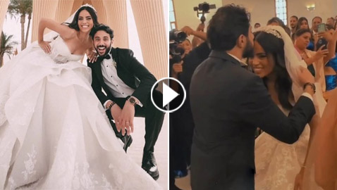 فيديوهات وصور: حفل زفاف الفنان يوسف ماجد الكدواني، ووصلة رقص للعروسين