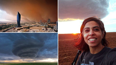 شابة كويتية تطارد العواصف وترصد صورا مذهلة للأحداث المناخية القاسية