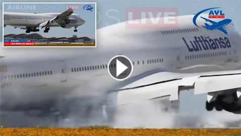 فيديو: طائرة ضخمة تصطدم بمدرج عند هبوطها.. وترتد عاليا!